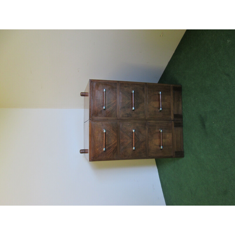 Vintage walnut cabinet with drawers