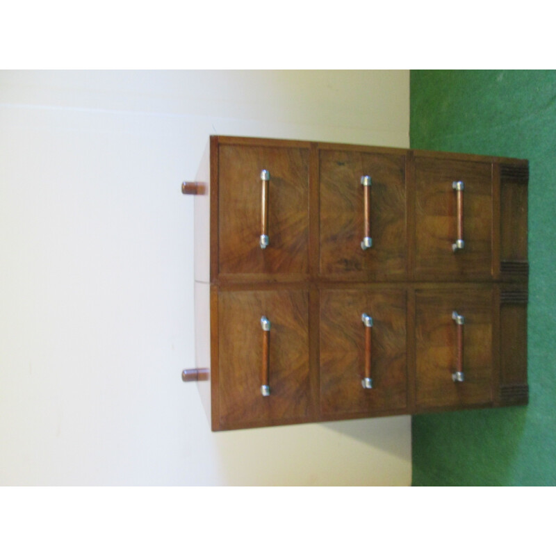 Vintage walnut cabinet with drawers