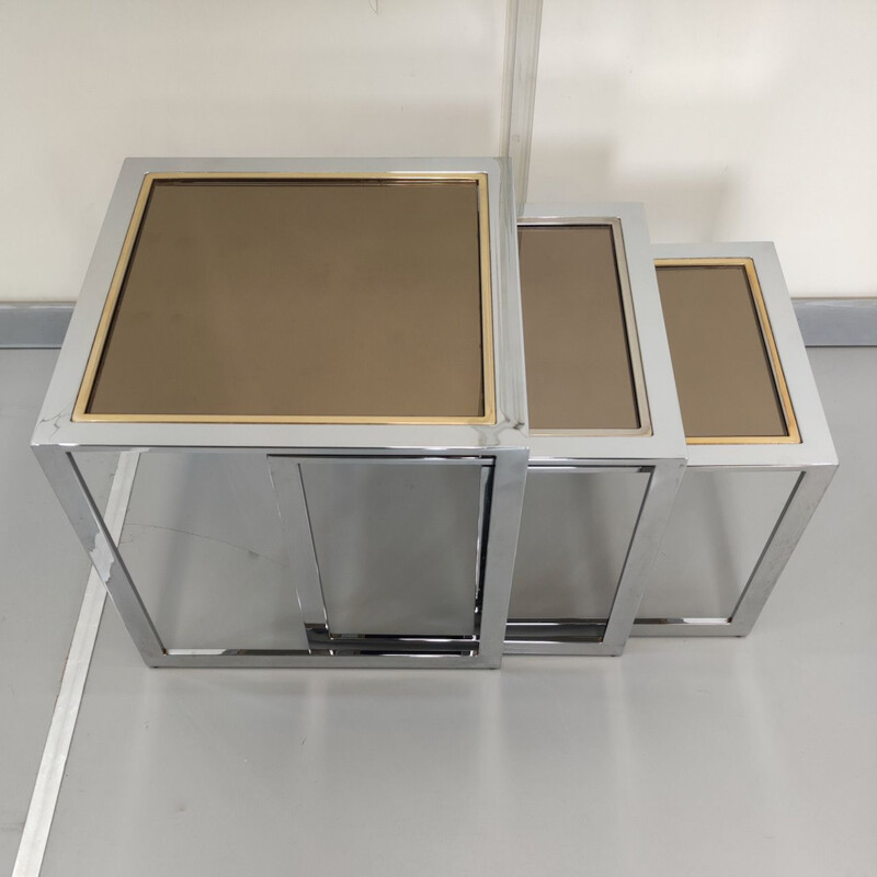 Set of 3 vintage Belgochrome nesting tables