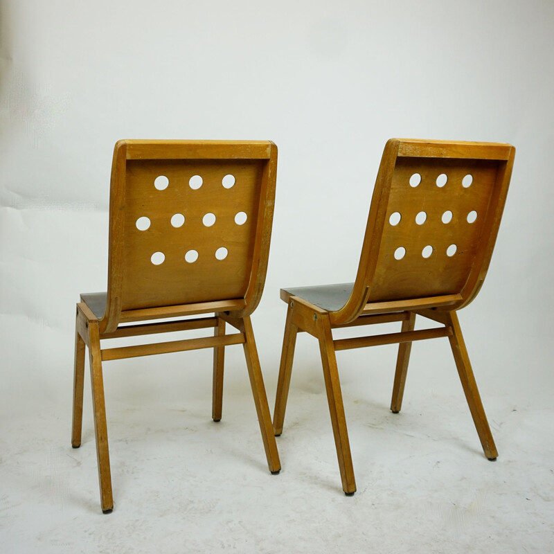 Paire de chaises empilables d'époque par Roland Rainer, années 1951