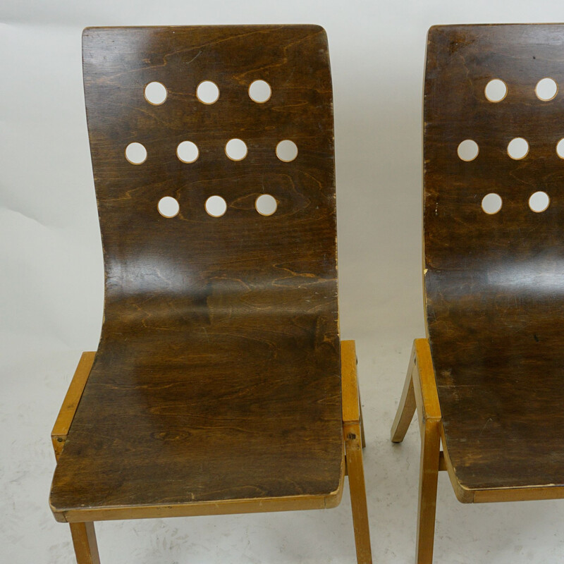 Paire de chaises empilables d'époque par Roland Rainer, années 1951