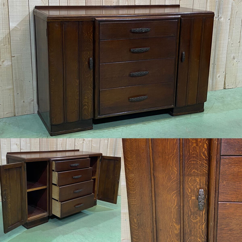 Vintage art deco oak sideboard 1930s