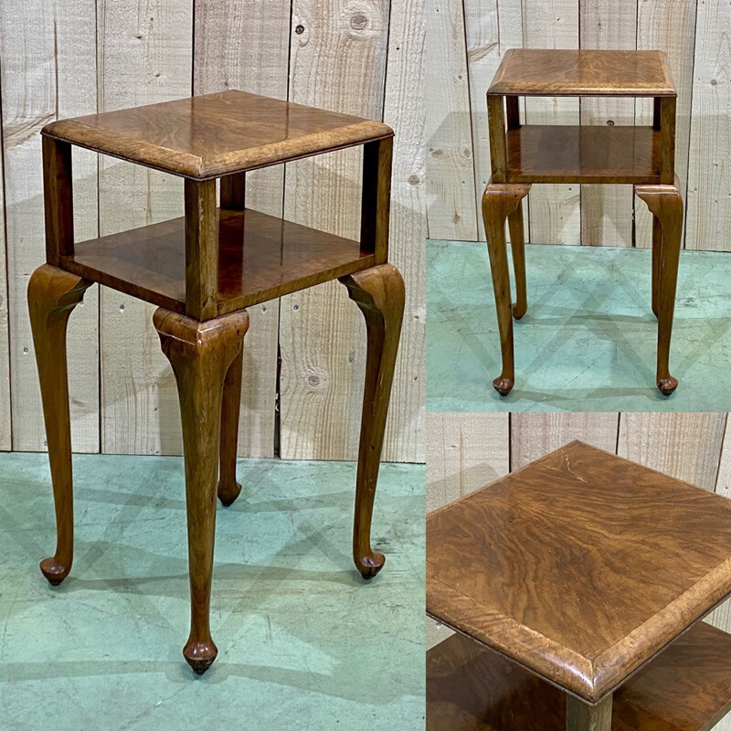 Vintage art deco walnut side table