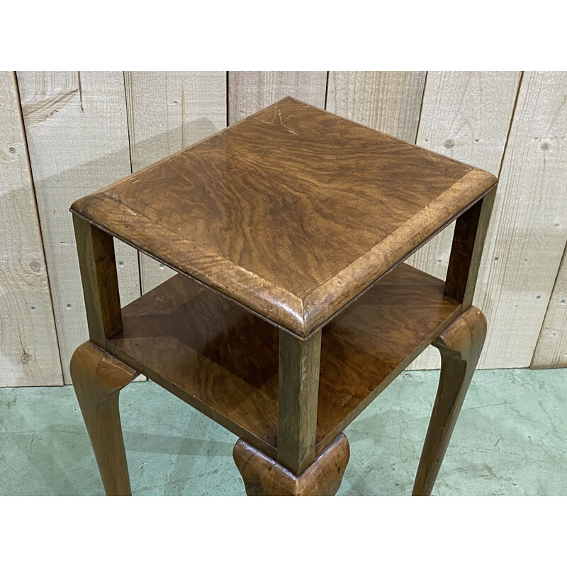 Vintage art deco walnut side table