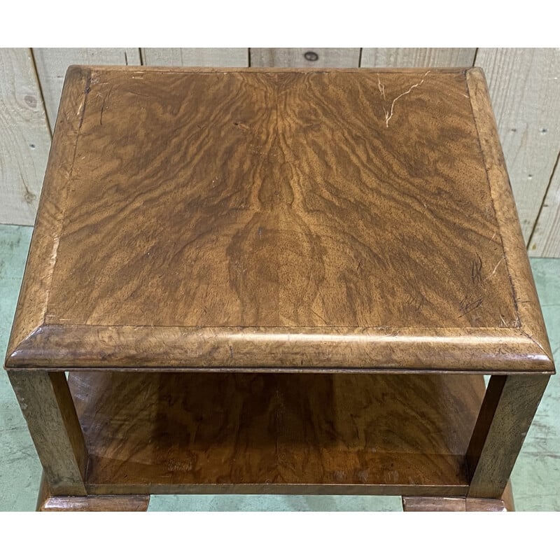 Vintage art deco walnut side table