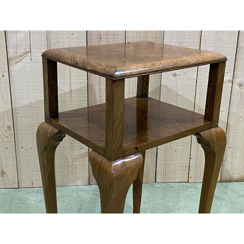 Vintage art deco walnut side table