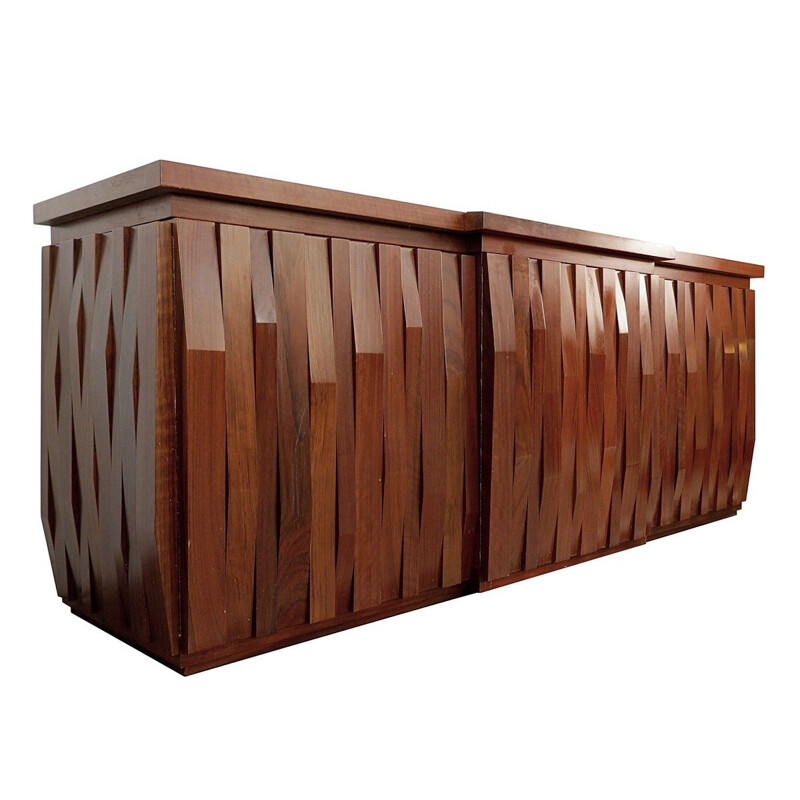 Vintage Luciano Frigerio graphic rosewood sideboard 1970s
