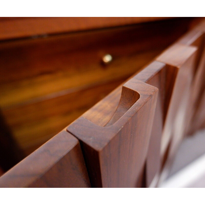 Vintage Luciano Frigerio graphic rosewood sideboard 1970s