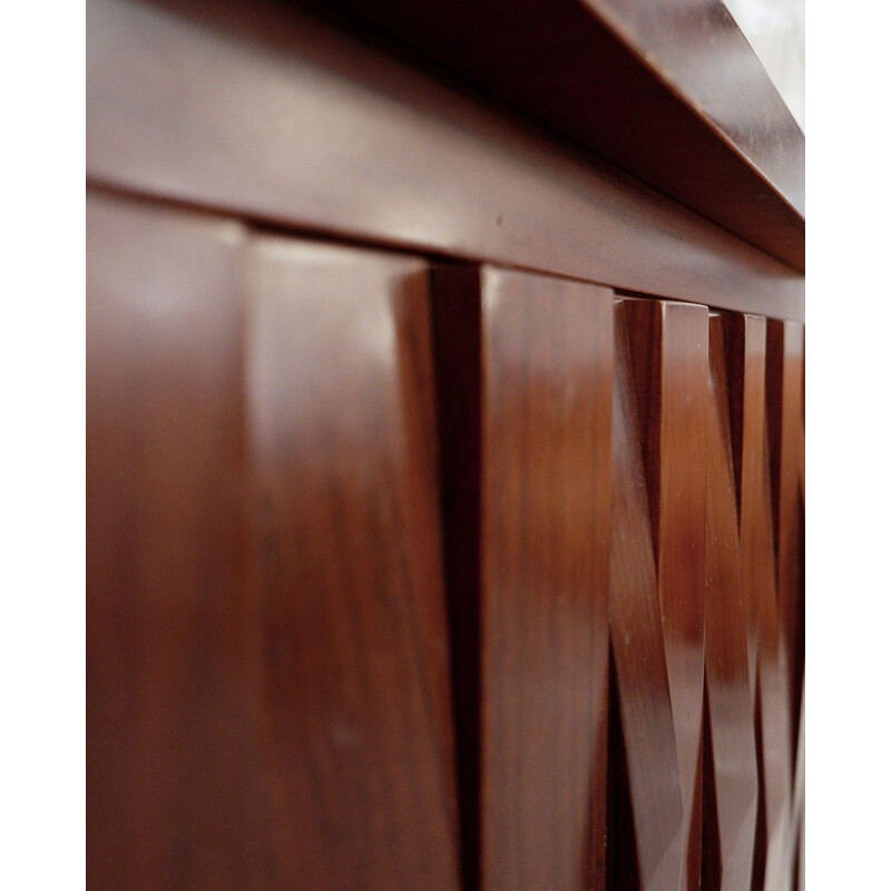 Vintage Luciano Frigerio graphic rosewood sideboard 1970s