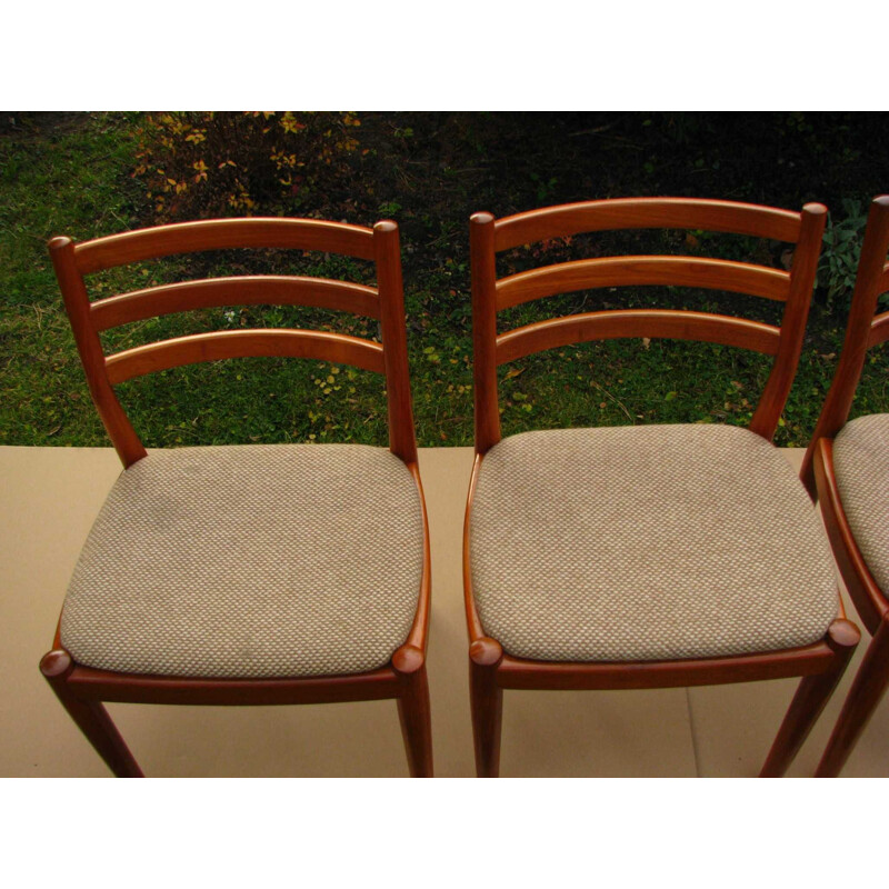 Suite de 4 chaises vintage en teck, Danemark