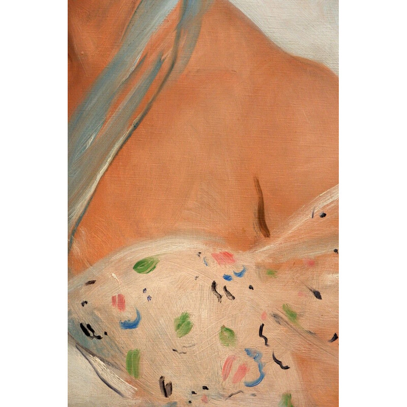 Vintage oil on canvas "La Parisienne" by Jean Gabriel Domergue
