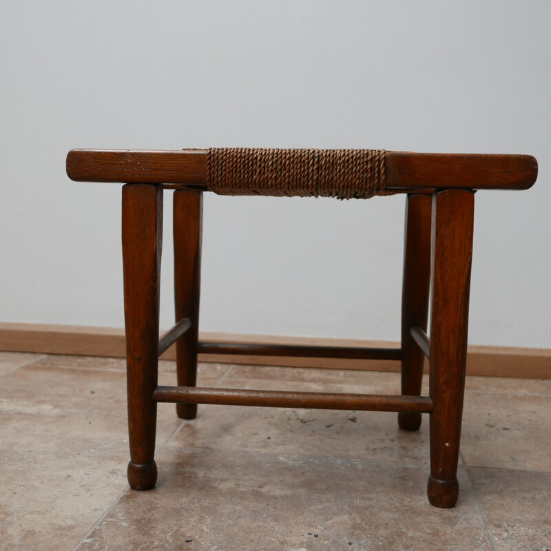 Mid-Century Rope Cord Stool, English 1950s