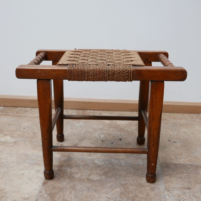 Mid-Century Rope Cord Stool, English 1950s