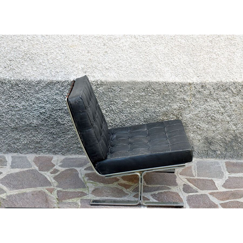 Paire de fauteuils vintage F 60 en cuir de Karl Erik-Ekselius, 1960
