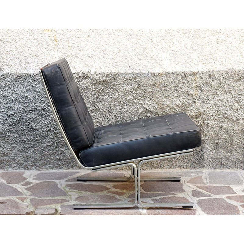 Pair of vintage F 60 leather armchairs by Karl Erik-Ekselius, 1960