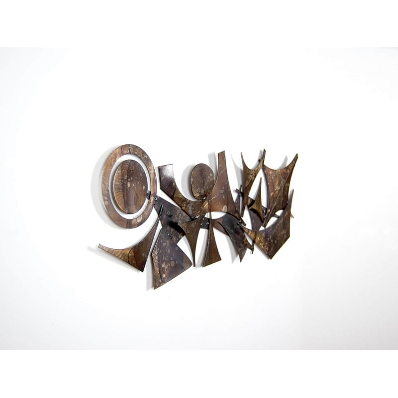 Vintage Wall Sculpture by Henrik Horst Brutalist Denmark 1970s