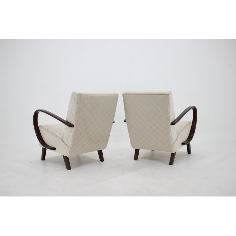 Pair of vintage Armchairs Jindrich Halabala Czechoslovakia 1950s