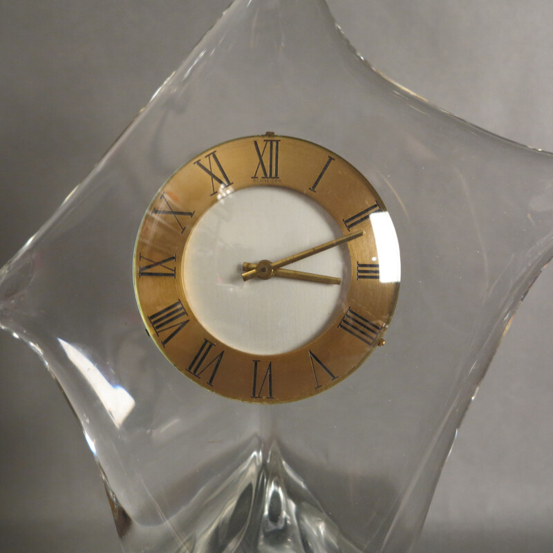 Vintage glazen tafelklok van de Schneide Crystal Works 1960