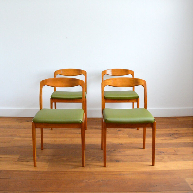 Suite of 4 vintage  chairs Roche Bobois scandinavian 1960