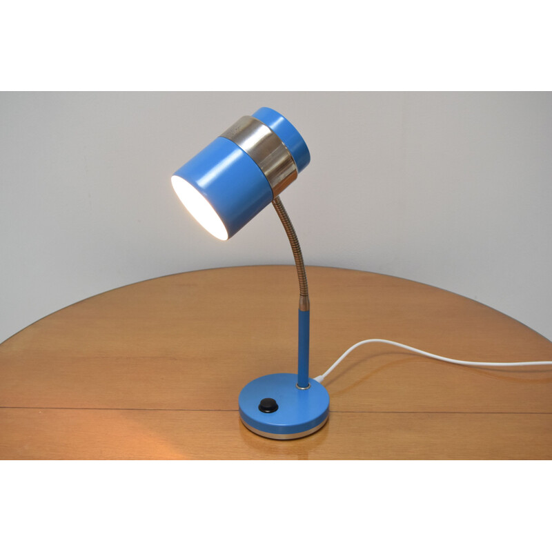 Vintage lacquered metal table lamp, Czechoslovakia 1970