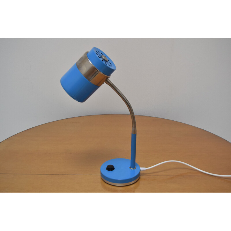 Vintage lacquered metal table lamp, Czechoslovakia 1970