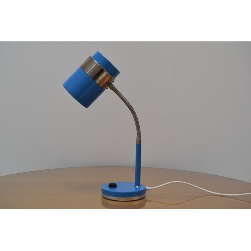 Vintage lacquered metal table lamp, Czechoslovakia 1970