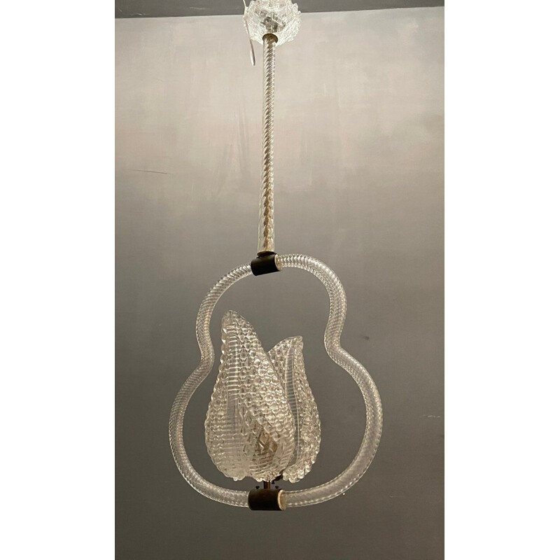 Vintage Pendant Lamp Murano Glass UK 1950s