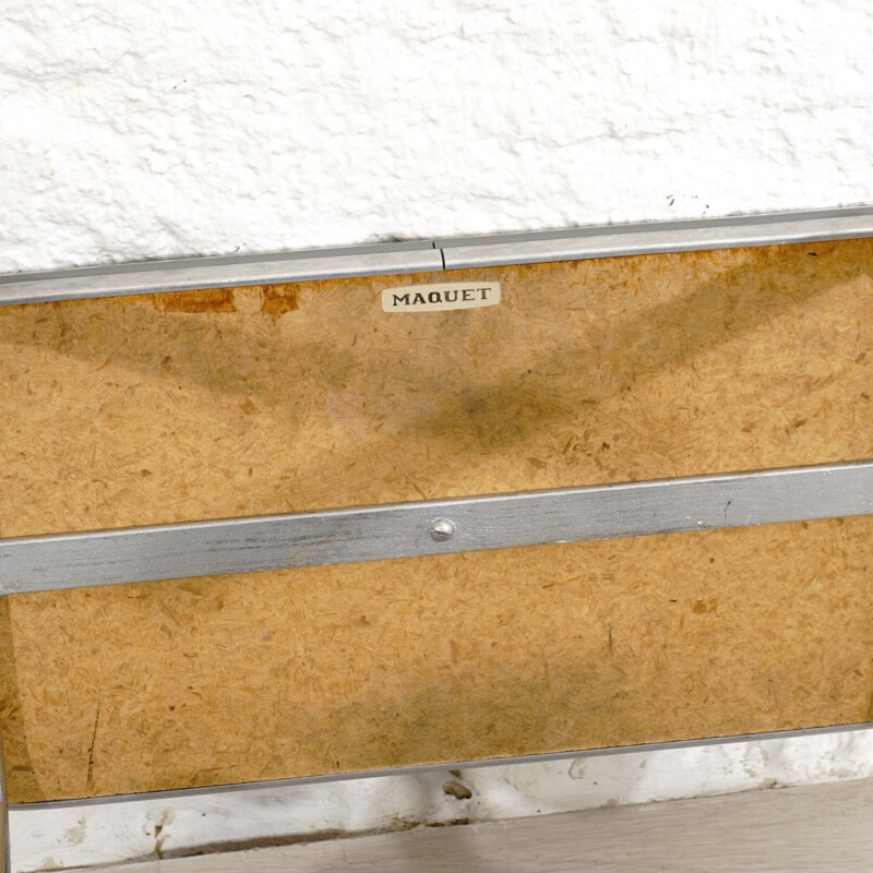 Mid-century stepladder for Maquet linoleum, chrome