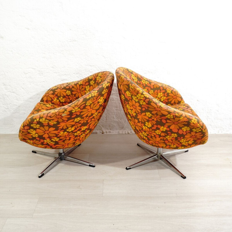 Pair of vintage cocktail armchairs 1970s
