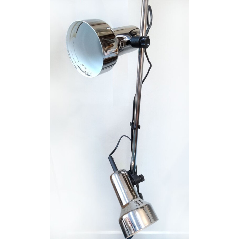 Floor lamp in chromed and lacquered steel - 1970s