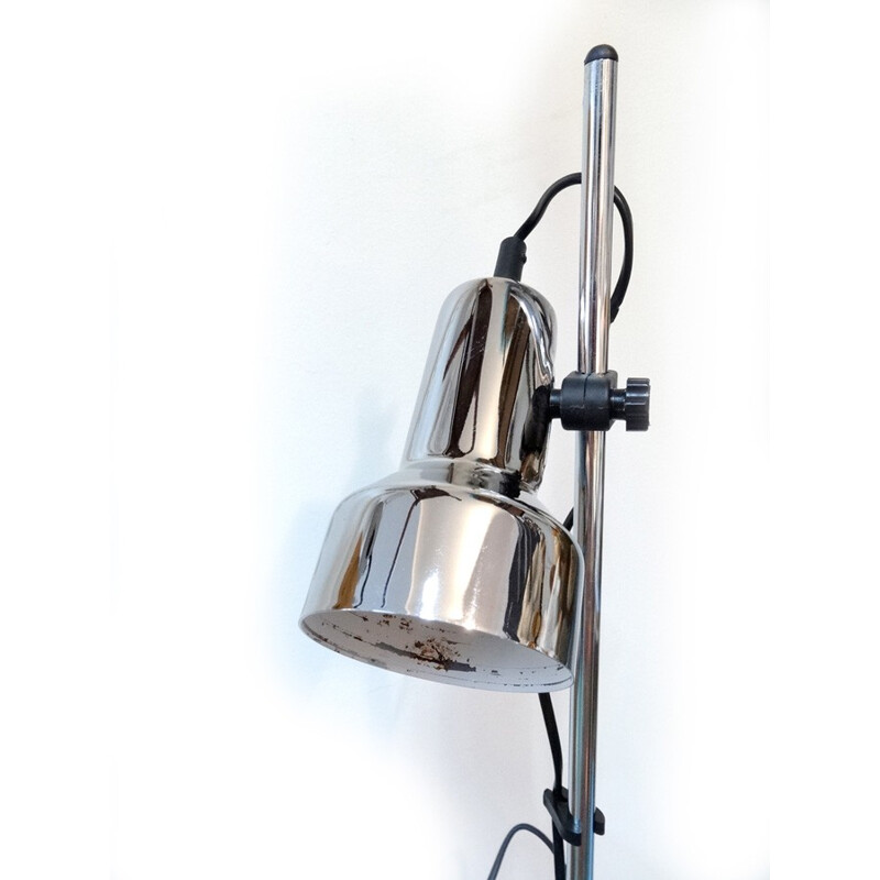 Floor lamp in chromed and lacquered steel - 1970s