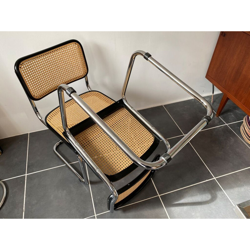 Paire de chaises vintage sièges sans accoudoirs Cesca B32 Marcel Breuer  1970