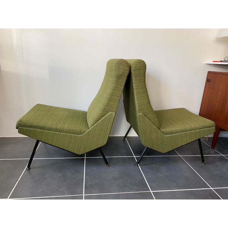 Pair of vintage armchairs heater Airborne  Pierre Guariche 1960