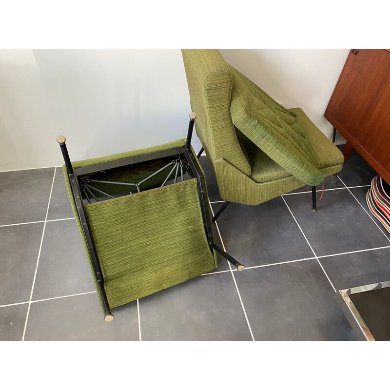 Pair of vintage armchairs heater Airborne  Pierre Guariche 1960