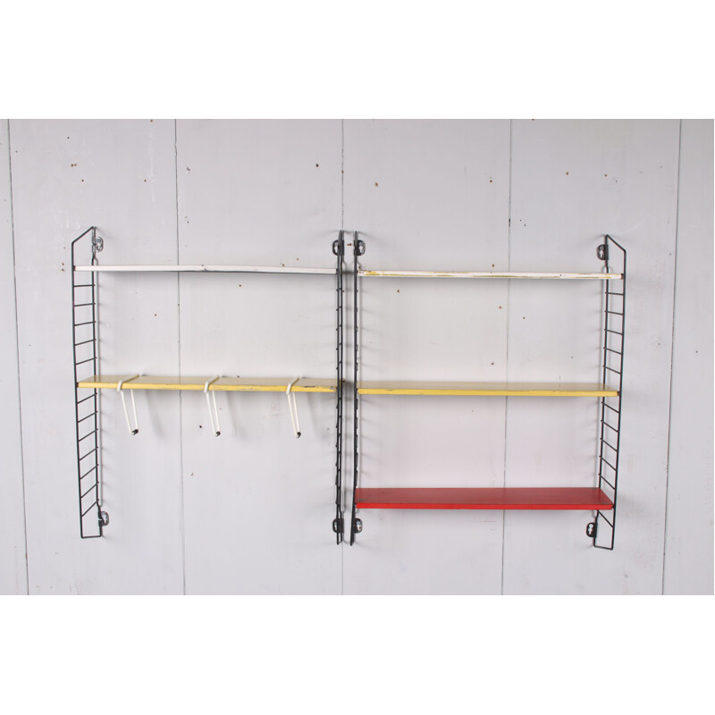 Vintage Tomado wall rack with original towel clips 1960s