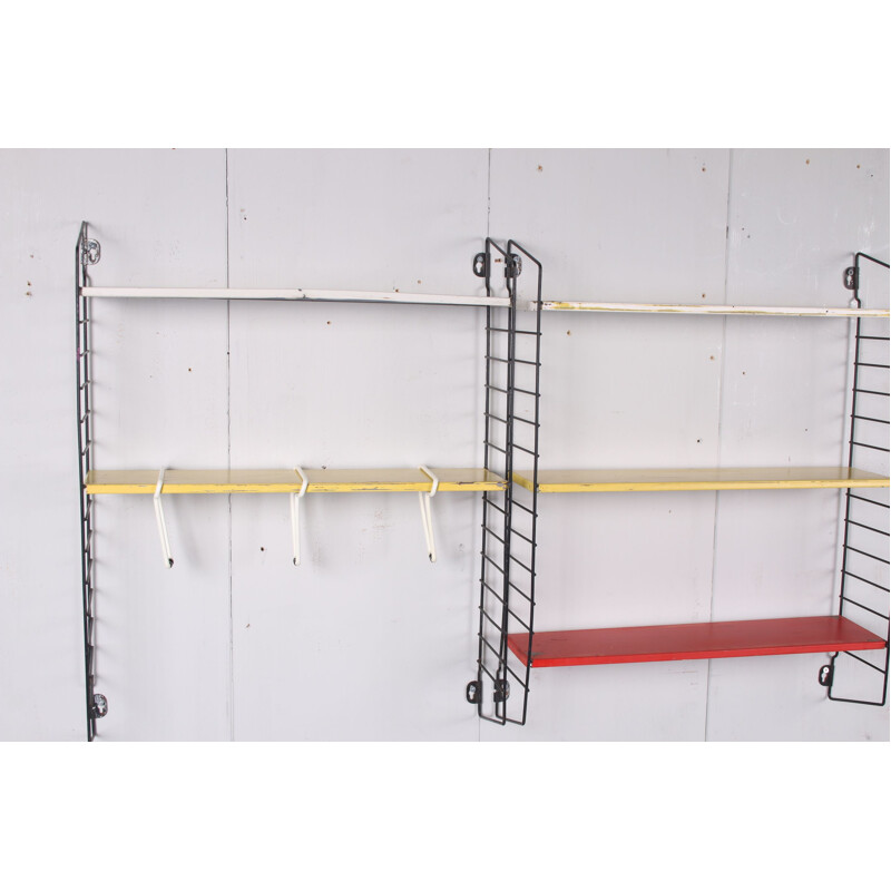 Vintage Tomado wall rack with original towel clips 1960s