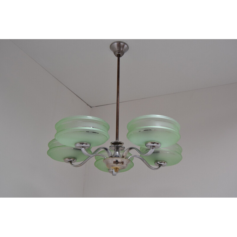 Vintage Chandelier Art deco Czechoslovakia 1930s