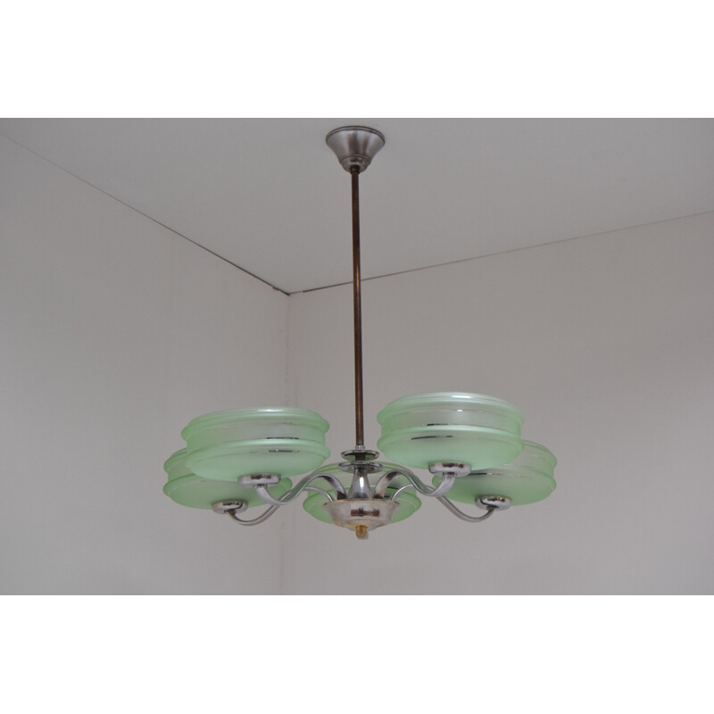 Vintage Chandelier Art deco Czechoslovakia 1930s