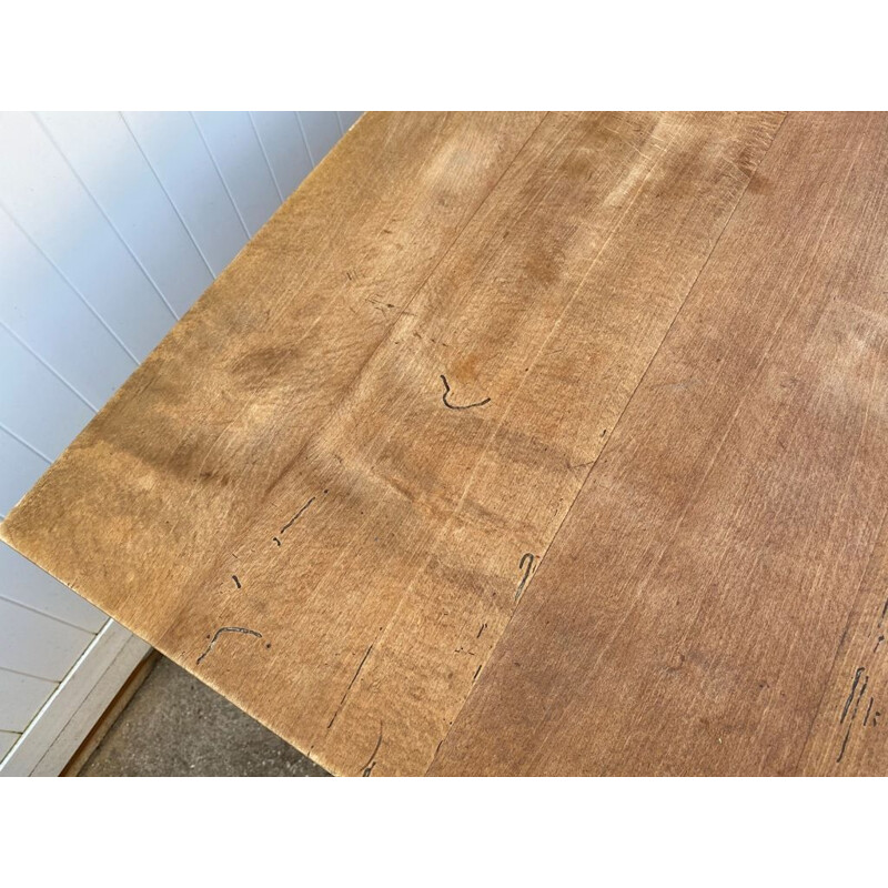 Vintage solid oak dining farm table 1950