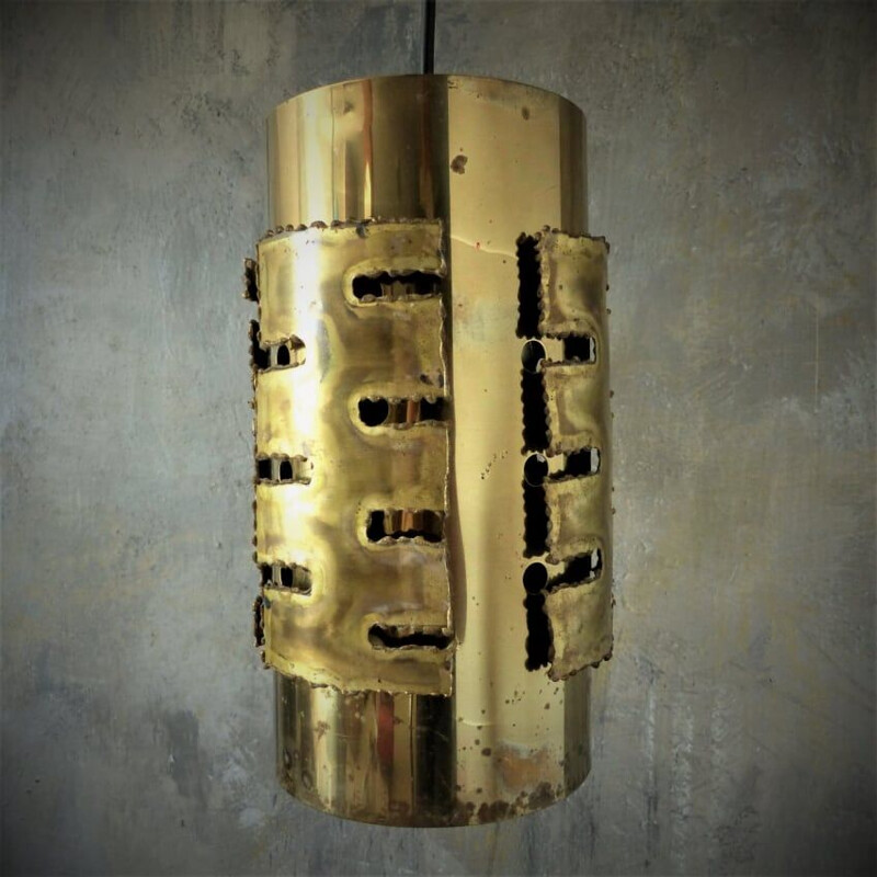 Vintage brutalist ceiling lamp by Svend Aage Holm Sørensen for Holm Sørensen and Co.