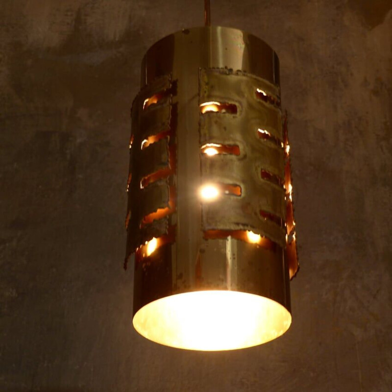 Vintage brutalist ceiling lamp by Svend Aage Holm Sørensen for Holm Sørensen and Co.