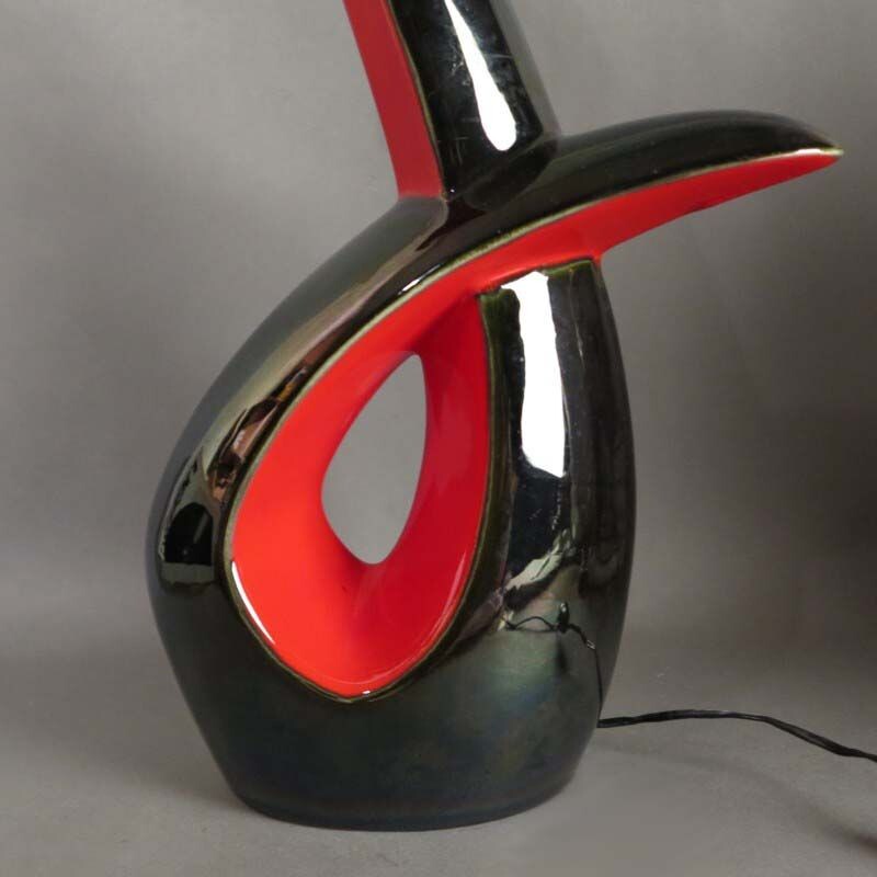 Vintage ceramic table lamp from Vallauris, France 1959
