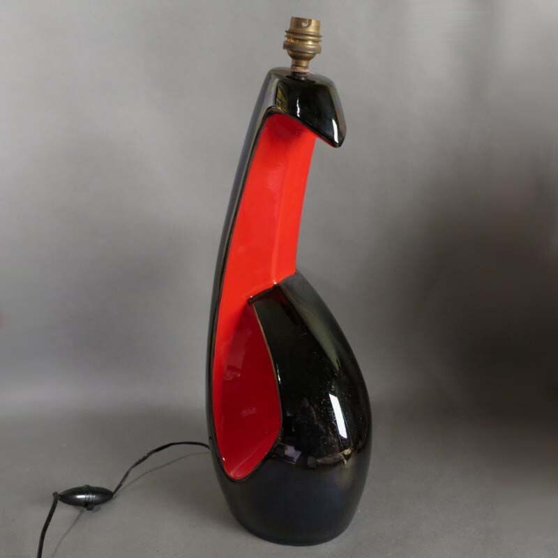 Vintage-Tischlampe aus Keramik aus Vallauris, Frankreich 1959