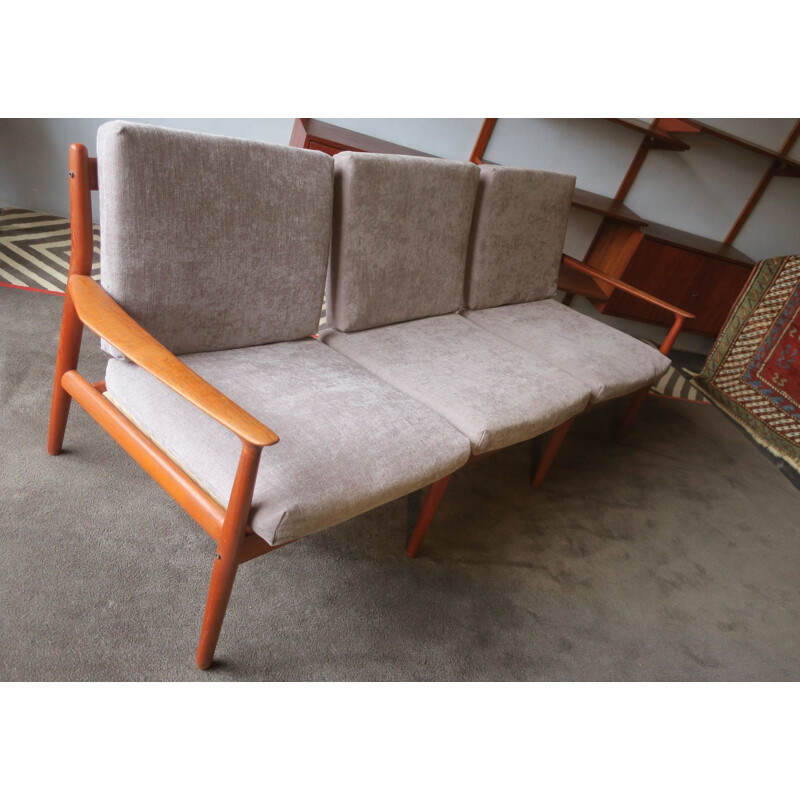 Sofá de 3 lugares de teca Vintage por Grete Jalk dinamarquês