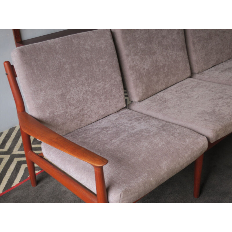 Mid-Century Teak 3-Seat Sofa by Grete Jalk Danish 