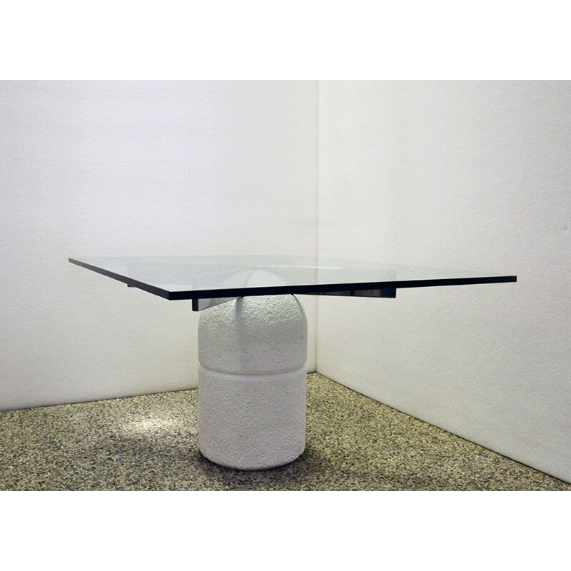 Vintage concrete Paracarro dining table by Giovanni Offredi for Saporiti, Italy 1970