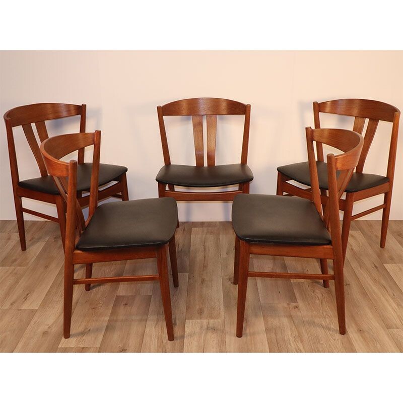 Set of 5 vintage chairs by Carl Ewent Ekstrom for Vjele Stole scandinavian 1960
