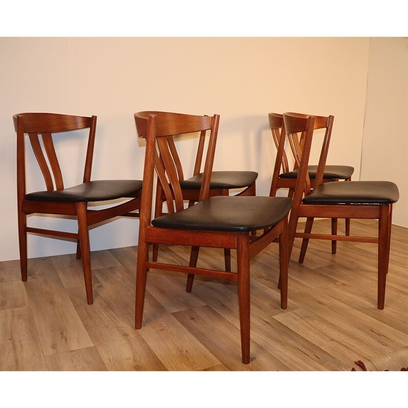 Lot de 5 chaises vintage de Carl Ewent Ekstrom pour Vjele Stole scandinave 1960