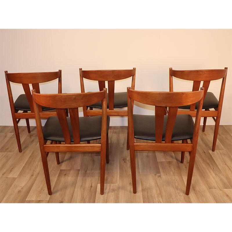 Set of 5 vintage chairs by Carl Ewent Ekstrom for Vjele Stole scandinavian 1960