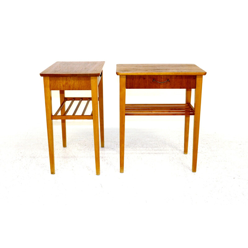 Pair of vintage teak bedside tables, Sweden 1960